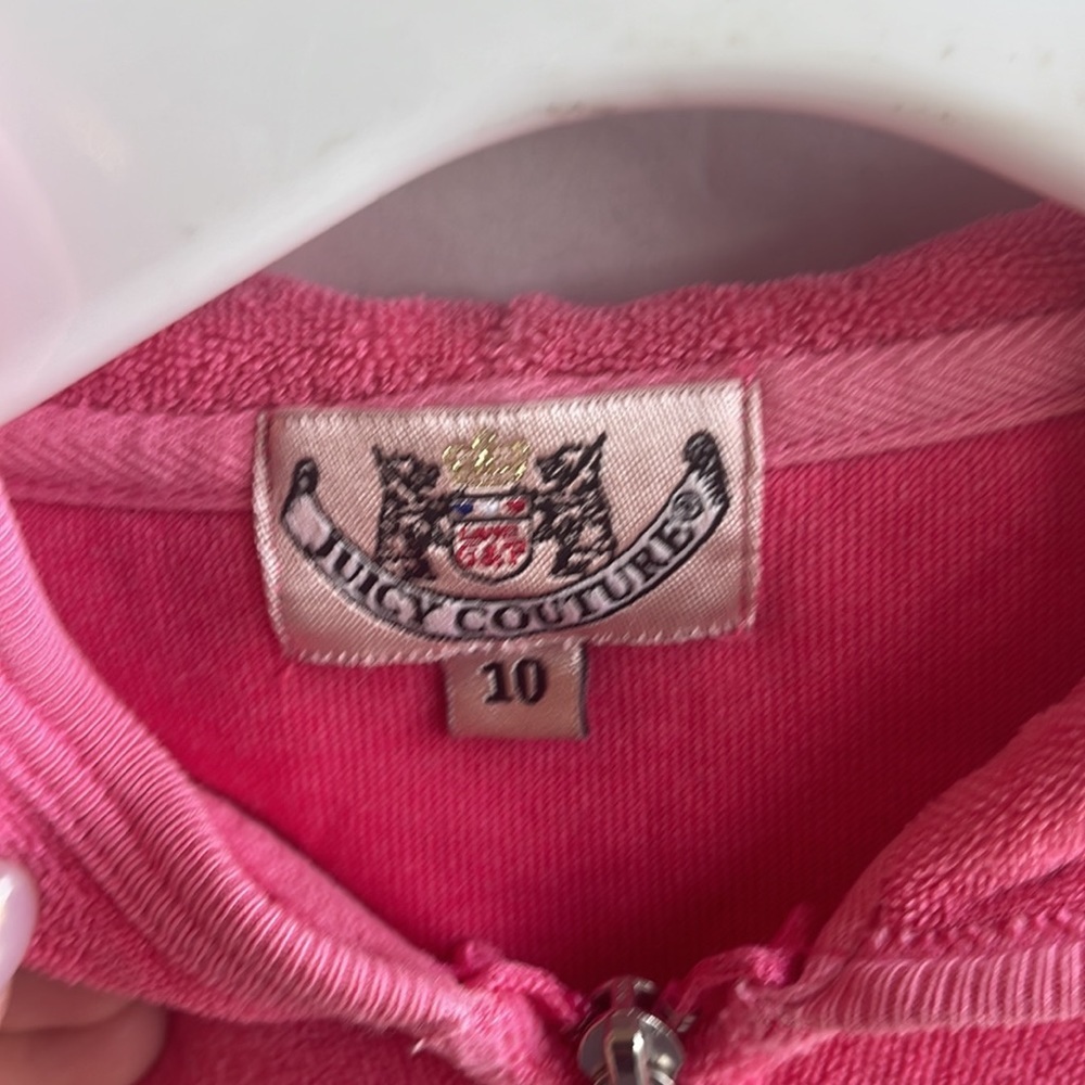 ORIGINAL Juicy Couture Pink Terry Cloth Zip-Up Size 8 - Picture 4 of 4